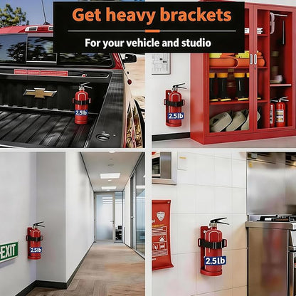 2.5LB Fire Extinguisher Mount, Heavy Duty Quick Release Metal Wall Mount Bracket, Mini Holder for Small Extinguishers (1 Pack)