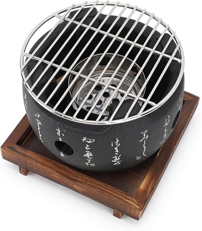 Mini Portable Japanese BBQ Grill, High-Efficiency Charcoal Stove for Even Heat Grilling, Multi-Purpose Outdoor Family Camping Tool Large