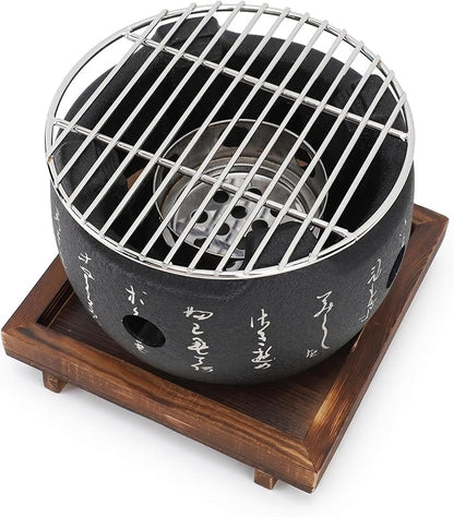 Mini Portable Japanese BBQ Grill, High-Efficiency Charcoal Stove for Even Heat Grilling, Multi-Purpose Outdoor Family Camping Tool Large