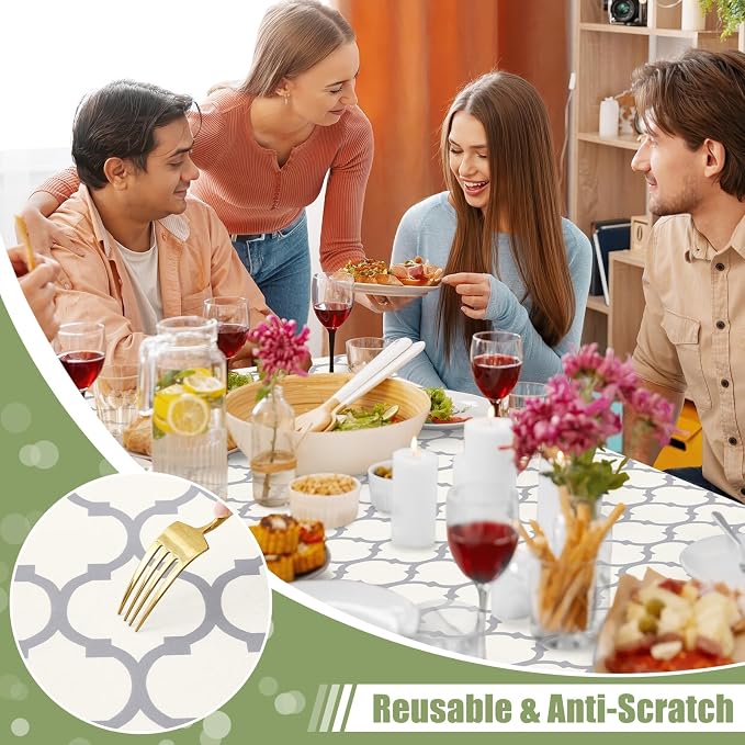Smiry Picnic Fitted Table Cover, 4 Foot Flannel Backed Vinyl Tablecloth | Waterproof Elastic Stretch Table Cloth, Wipeable Plastic Tablecloth for Camping, Indoor & Outdoor (Beige, 36" x 48")