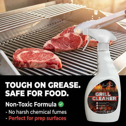 Evo Dyne Grill Cleaner Spray 32 oz Heavy-Duty BBQ Degreaser | Grill Cleaner - Cuts Grease with Less Scrubbing - BBQ Cleaner - Food-Safe - 32 oz Spray