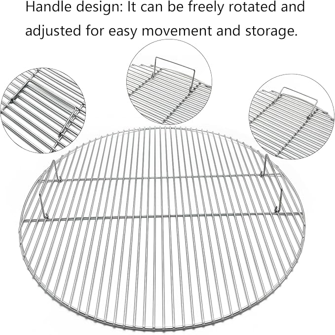 30" Heavy Round Stainless Steel Cooking Grates for Fire Pit Grill, Patio Outdoor Cooking Camping Grill