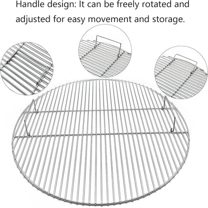 30" Heavy Round Stainless Steel Cooking Grates for Fire Pit Grill, Patio Outdoor Cooking Camping Grill