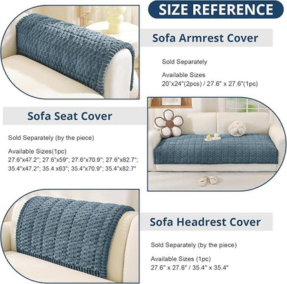 OstepDecor Couch Cover for Dogs, Washable Non Slip Sofa Cover for Pets | Soft Couch Covers for Sofa, Loveseat and Sectional, Furniture Protector Against Pet Hair & Dirt (35.4" x 63", Blue)