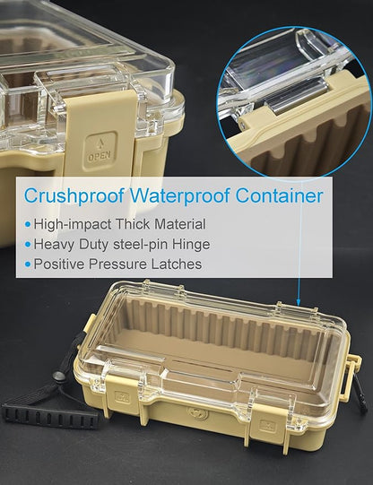 Hlotmeky Waterproof Box Dry Box Watertight Storage Box for Boat Waterproof Containers Hard Protective Case Phone Case for Kayaking, Boating & Fishing Floating Kayak Tackle Boxes 10" L x 5" W x 2.5" H