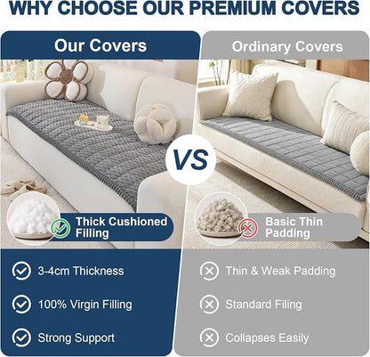 OstepDecor Couch Cover for Dogs, Washable Non Slip Sofa Cover for Pets | Soft Couch Covers for Sofa, Loveseat and Sectional, Furniture Protector Against Pet Hair & Dirt (27.6" x 70.9", Grey)