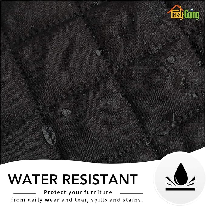 Easy-Going Reversible Couch Cover, Oversized Recliner, Black/Beige | Machine Washable Slipcover For Dogs, Water Resistant Furniture Mat For Living Room, Non-Slip Sofa Cover, Pet Friendly
