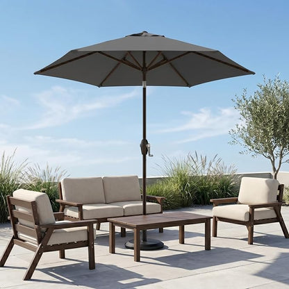 7.5ft Patio Umbrella, Outdoor Table Market Umbrella with Smooth Crank Lift, 6 Windproof Fiberglass Ribs, UPF50+ UV Protection for Deck, Pool, Garden and Backyard