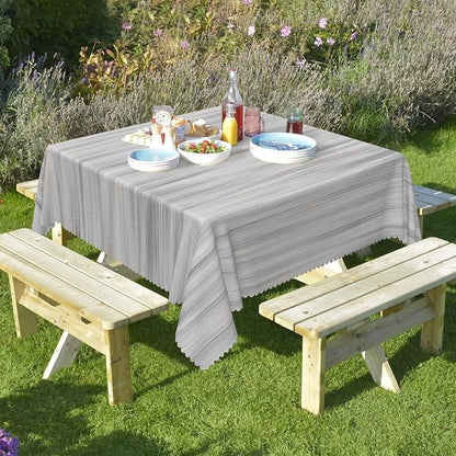 Gray Striped Table Cloth for Square White Vintage Grain Retro Texture Washable Table Cover 60x60 Inch Polyester Stain Resistant Cloth Table Cover for Home Restaurant Picnic Camping BBQ