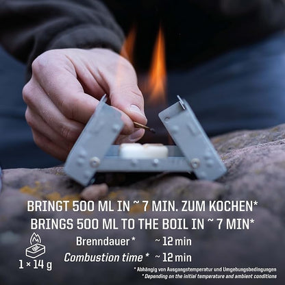 Esbit 1300-Degree Smokeless Solid 14g Fuel Tablets for Backpacking, Camping, and Emergency Prep