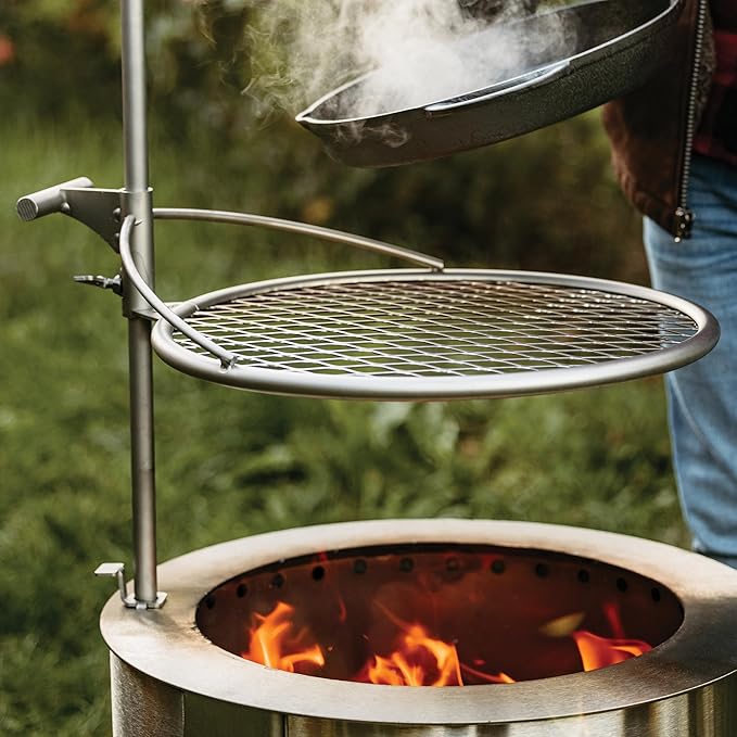 Outpost Grill 19 - Campfire Grill- Breeo X Series Accessory - Stainless Steel, Durable, USA Made - Campfire Grate - Camping Cooking Rack - Fire Pit Accessories