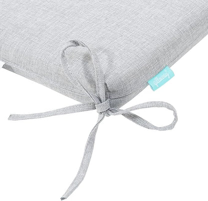 QILLOWAY Outdoor Indoor Seat Cushions, Square Foam Dining Chair Pads,All Weather, 17"x17"x3",2 Counts, Gray,White