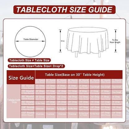 DWCN Round Tablecloth 70 Inch - Waterproof & Stain Resistant Spillproof Washable Polyester Fabric for Dining Room Kitchen, Dining, Party, Weddings and Restaurants, Red