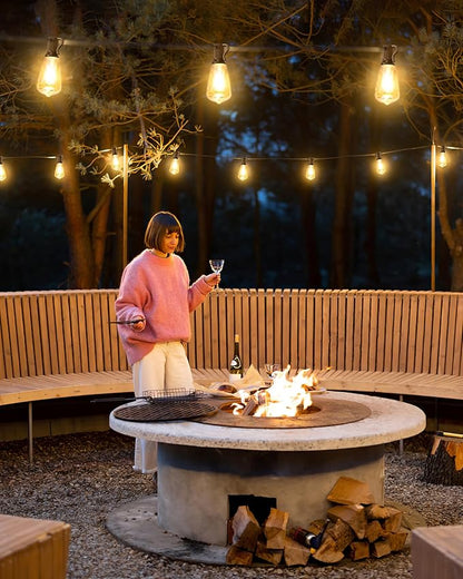 Doukedge Outdoor String Lights Waterproof, 50FT Patio Lights with 26 ST38 Edison Bulbs (1 Sqare), Outside Hanging Decorative Lights for Porch, Blacony, Blackyard, Bistro, Garden, 2700K