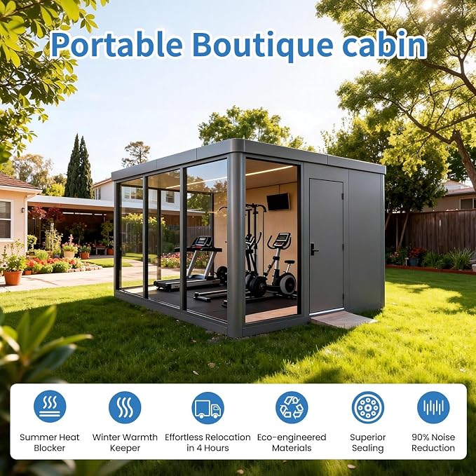 Modular Pods,ADUs/Prefab Studios Suitable for Office Work, Exercise and Dining in The Backyard T10