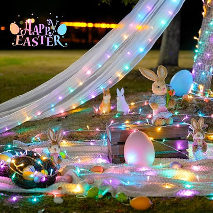 JMEXSUSS 400 LED Easter Lights Indoor Outdoor, 132FT Easter String Lights | Pastel String Lights Plug in, with Remote, 8 Modes Colorful Christmas Light for Bedroom Party Tree Decorations