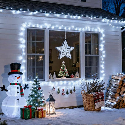 JMEXSUSS 33ft 100 LED White String Lights Battery Operated with Remote | Battery Christmas Lights, 8 Modes Outdoor Indoor Fairy String Lights for Bedroom Wedding Tree Yard Porch XMAS
