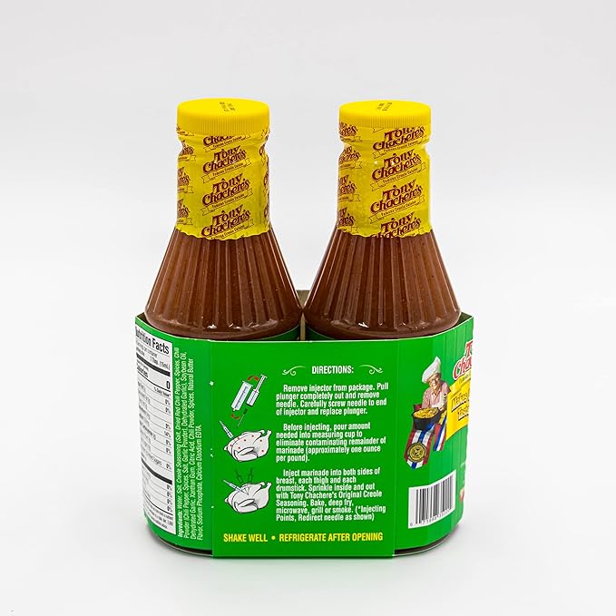 Tony Chachere's 2 Pack Creole Style Butter Marinade Injector Kit | Perfect for Injecting Poultry, Pork, Beef, and All Your Proteins | Give Your Dish The Flavor Boost Needed to Be A Party Hit