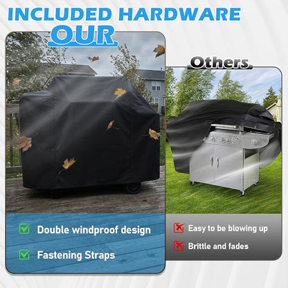 Utheer 600D Waterproof Grill Cover for Pit Boss 850 1300 1250 Series | Fits PB850FB2 PB850M PB1300M PB1250CS Wood Pellet Grills, Replaces 40454, No Folding Side Shelf, 57.9 x 27.6 x 43.3 in