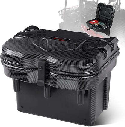 StarknightMT 24L Carbon Fiber Bed Storage Box, Lockable Off-Road Cargo Organizer Compatible with 2016-2026 Polaris Ranger 500/570/900/1000 XP & General 1000, Heavy-Duty