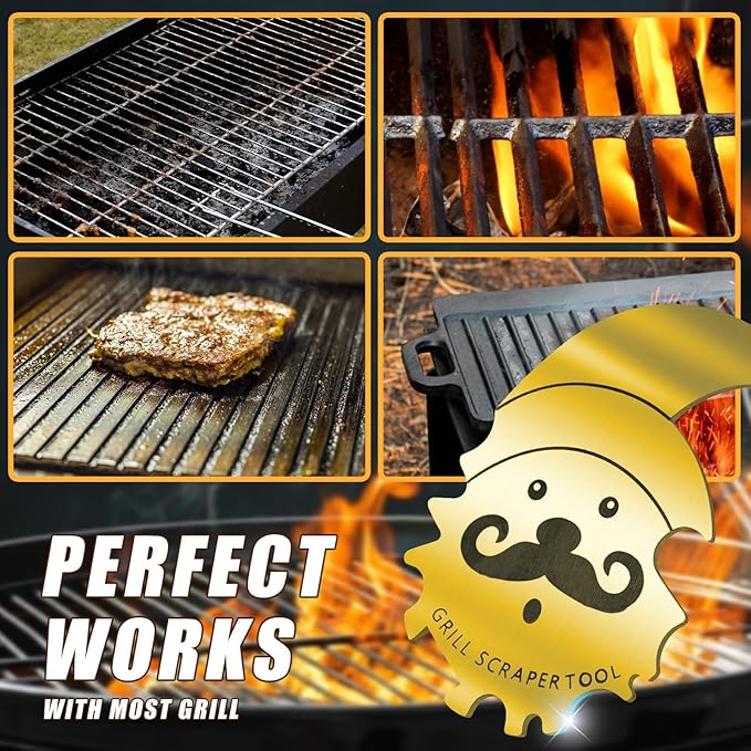 Christmas Stocking Stuffers for Husband Men Grill Brush and Scraper Bristle Free,BBQ Accessories Grill Brush for Outdoor Grill,Kitchen Gadgets Cleaner Small Gift Ideas