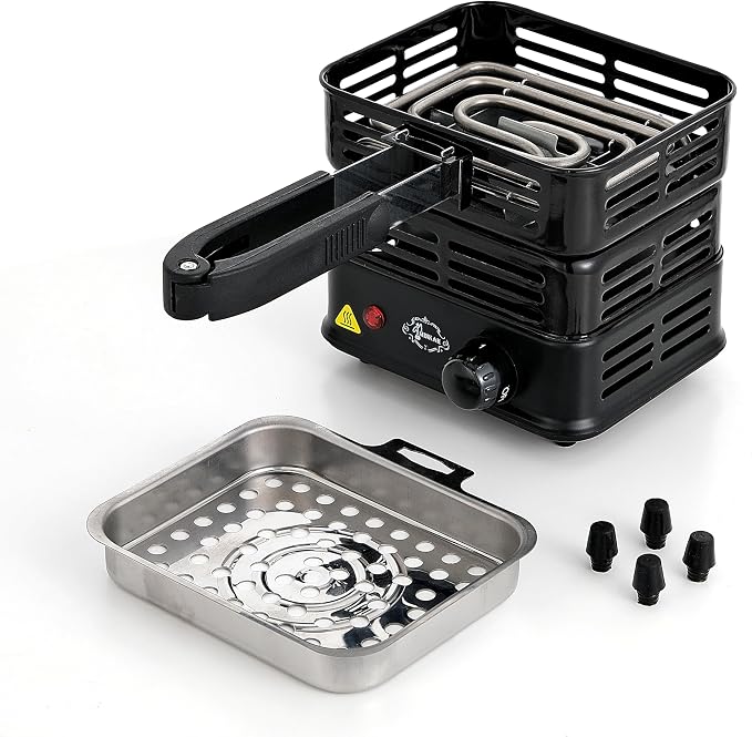 Coal Burner Multipurpose Turbo Coal Burner Charcoal Starter Hot Plate Electric Stove Coconut Starter 1000W High Power Cube Coil Burner Fire Starter Faster Heating