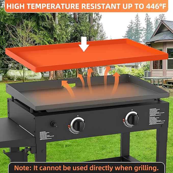 36" Silicone Griddle Mat for Blackstone, Heavy Duty Food Grade Silicone Griddle Cover, BBQ Shield Against Rust, Grease & Dirt, All-Season Protection