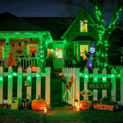 JMEXSUSS 500 LED Green Halloween Lights, 173ft Christmas Lights Plug in | Remote Control, 8 Modes, Waterproof Green String Lights Outdoor for Halloween Party Xmas Tree Decorations
