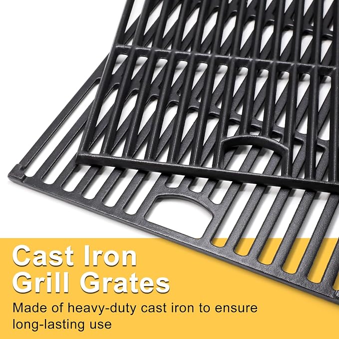 Grill Replacement Parts for Nexgrill 6 Burner 720-0898, 730-0898, Cast Iron Grill Grates, Heat Plates and Burners Kit for Nexgrill Replacement Parts 6 Burner