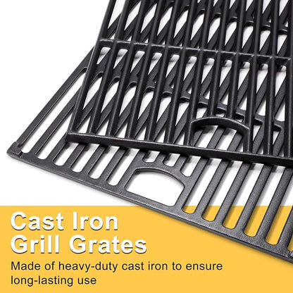 Grill Replacement Parts for Nexgrill 6 Burner 720-0898, 730-0898, Cast Iron Grill Grates, Heat Plates and Burners Kit for Nexgrill Replacement Parts 6 Burner