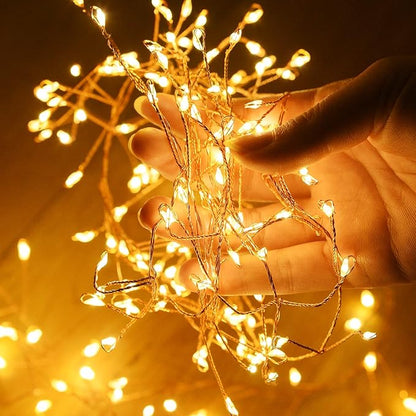 Dailyart 200 Led Fairy Lights - 16.4FT Battery Operated String Lights with Remote, 8 Modes, Waterproof for Bedroom, Christmas Tree & Wreath Decoration (Pack of 2)