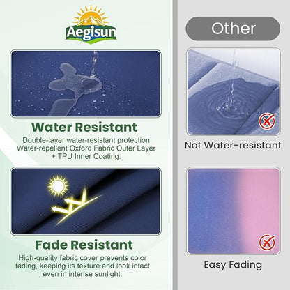 Patio Cushions for Outdoor Furniture, 24x24 Outdoor Couch Cushions, Waterproof & Fade-Resistant Patio Chair Cushions with Removable Cover, Replacement Outdoor Deep Seat Cushion, Navy Blue (Set of 1)