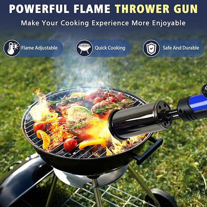 ARTFLAMM Powerful Propane Torch Gun, Flamethrower with Turbo Mode, Charcoal Torch Lighter with Safety Lock, Kitchen Blow Torch for Cooking, BBQ, Searing Steak, Grill(Tank Not Included)