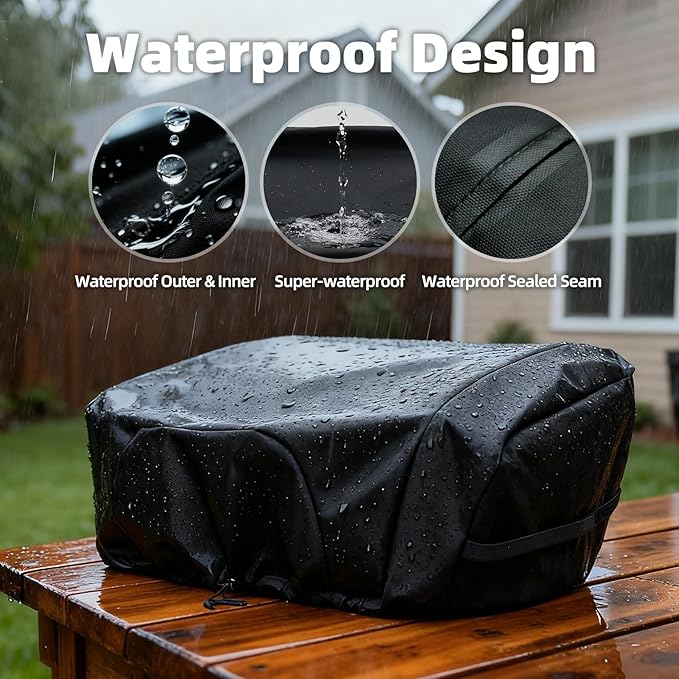 NOELIFE Griddle Cover for Blackstone 22 inch Tabletop Griddle with Hood, Propane Fuel Cylinder Can Be Covered Completely, Waterproof Grill Cover Outdoor BBQ Grilling Accessories (Cover Only)