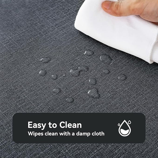 Romanstile 100% Waterproof PVC Tablecloth, Square Oil Spill Proof Stain Resistant Vinyl Table Cloth, Wipe Clean Plastic Table Covers for Kitchen/Dining/Parties - 54 x 54 Inch, Charcoal