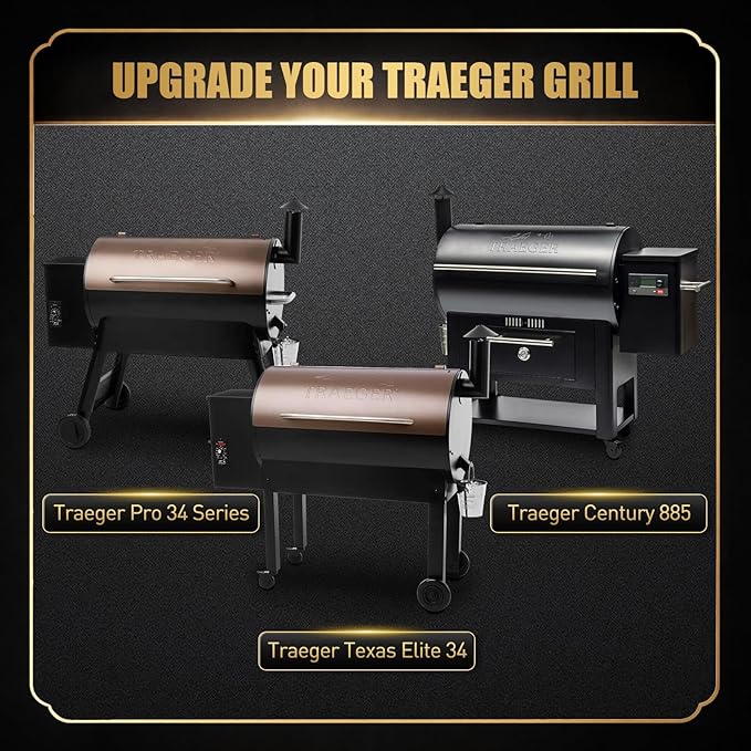 QuliMetal Foldable Front Shelf for Traeger Pro 34 Series, Texas Elite 34 and Century 885, 36.61" Grill Front Table, BBQ Prep Shelf Accessory, Quality Steel Front Shelf