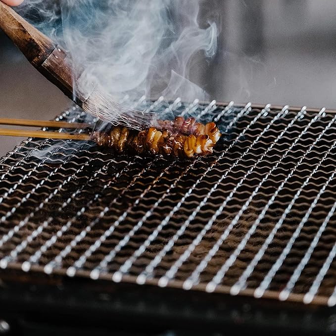 Japanese BBQ Charcoal Grill - Shichirin, Konro, Hibachi, Tabletop Barbecue - White - Made in Japan - 6.3 x 11.8 in