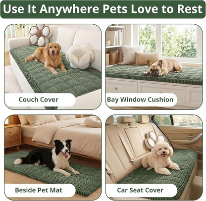 OstepDecor Couch Cover for Dogs, Washable Non Slip Sofa Cover for Pets | Soft Couch Covers for Sofa, Loveseat and Sectional, Furniture Protector Against Pet Hair & Dirt (35.4" x 82.7", Moss Green)