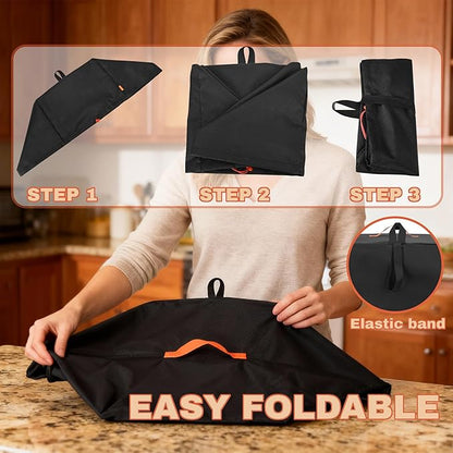 CROTIRAD Waterproof Dust Cover for Ninja Pizza Oven OO100 Series, Accessories for Ninja Woodfire Outdoor Pizza Oven with Drawstrings, UV-Resistant, Elastic Band, Hang Strap, Black