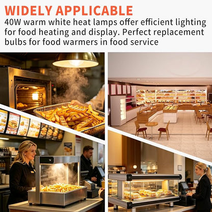 Heat Light Bulb 40 Watt Compatible with Hatco Oven 02.30.265.00 E26 Base | High Temp Oven Light Bulb A15 120V for Commercial Food Warming Cabinets and Displays Replace 02.30.265, 02.30.265.12 2-Pack
