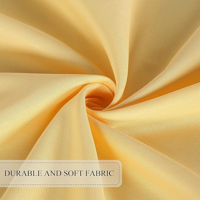 SARAFLORA Outdoor and Indoor Tablecloth -60 inch Round, Yellow Wrinkle Free Washable Waterproof Table Cloth with Umbrella Hole and Zipper Round Table Cover for Spring/Summer/Patio/Picnic/BBQS/Party