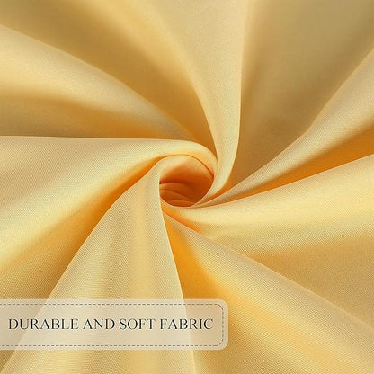 SARAFLORA Outdoor and Indoor Tablecloth -60 inch Round, Yellow Wrinkle Free Washable Waterproof Table Cloth with Umbrella Hole and Zipper Round Table Cover for Spring/Summer/Patio/Picnic/BBQS/Party