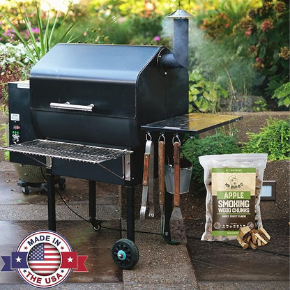 3.5 Lb. Bag Apple Wood Chunks by Mr. Bar-B-Q, Fruity Apple Flavor for Smoking, Outdoor Grilling, Backyard BBQ, Campfire, Wood Chunks for Smokers, Alternative for Charcoal Briquettes, Can be Use on Gas