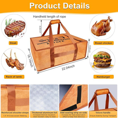 BBQ Blanket for Resting Meat, Large Brisket Resting Bag, Heavy Duty Smoker Meat Insulated Resting Bag, Insulated Meat Resting Bag for Smoking Large Brisket/Beef (49L Capacity)