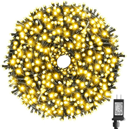 262FT 800 LED Christmas String Lights, Christmas Lights | Plug 8 Modes Memory Function with Timer, UL Certified Outdoor Indoor Fairy Light Christma s Tree, Patio, Party (Warm White)