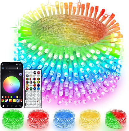 200 LED Smart Color Changing Fall String Lights APP & Remote for Halloween | 66 FT Halloween Twinkle Lights IP44 Waterproof, Timer, Music Sync, Multiple Colors & Modes, Outdoor Christmas Fall Decoration