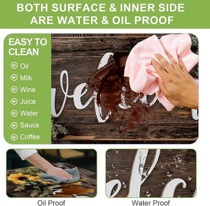 FOREVER QUEEN Picnic Table Cover with Bench Covers 72in,Waterproof Windproof Fitted Tablecloth,Spring Sunflower Welcome Print Camping Essentials with Drawstring Bag for Patio,Park & Backyard