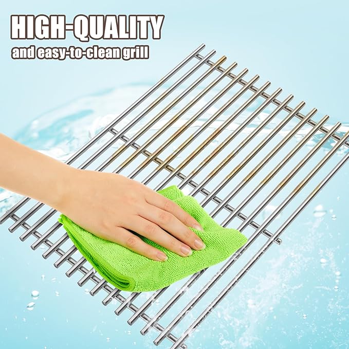 74037 Non-Stick Grill Grates for Pit Boss PB340 PB440 Series Wood Pellet Grills Accessories, Stainless Steel Replacement Cooking Grid for Pit Boss Replacement Parts PB440D2,Mahogany 440,2-Pack