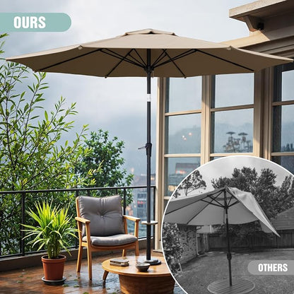 Sannwsg Patio Umbrellas, Pool Umbrella with 8 Sturdy Ribs, Outdoor Umbrella with Push Button Tilt/Crank, Deck Umbrellas, Market Umbrela Table for Backyard, Deck, Garden, Pool