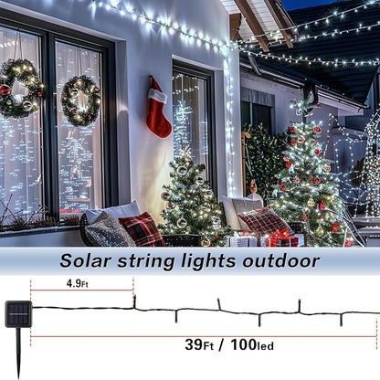 SyouHome Solar String Lights Outdoor, 6 Pack 600 LED Solar Christmas Lights | 236FT, 8 Modes, Auto ON/OFF, Memory Function, White Waterproof Outdoor Light for Garden, Patio, Balcony, Christmas Decor